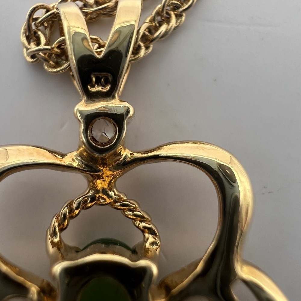Joseph Cleary JC Green Chalcedony gemstones and CZ diamonds necklace and earring - Picture 6 of 15